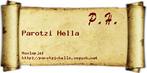 Parotzi Hella névjegykártya